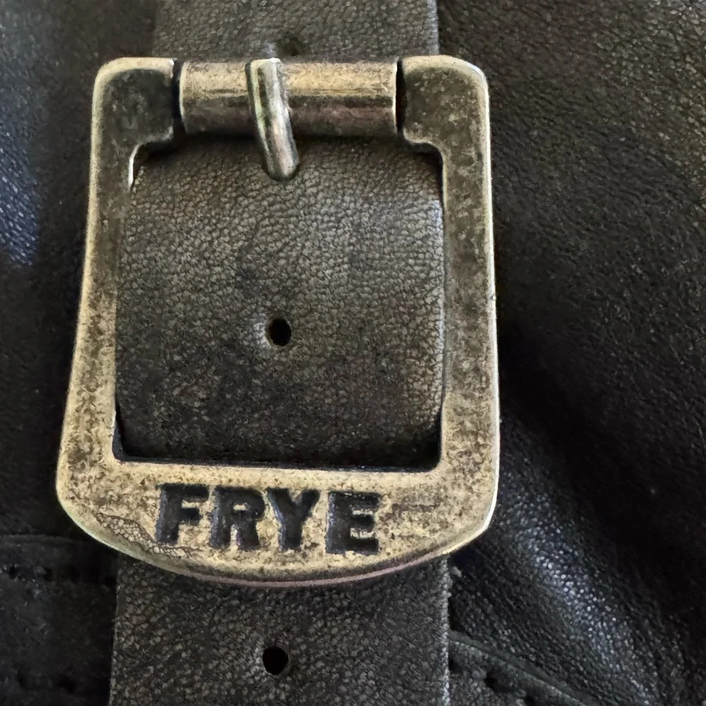 Frye Women’s Charcoal Gray Leather Slouch Boots 3 inch Block Heel Size 9.5 - Picture 7 of 15
